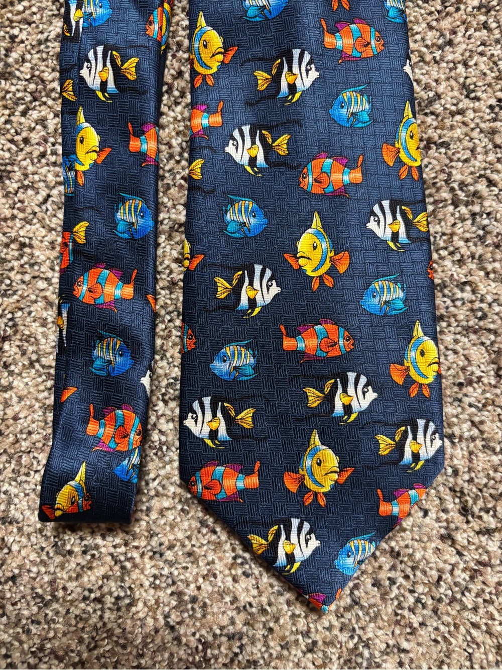 Tropical Fish Hawaiian 100% Silk Men’s Necktie Vibrant Print